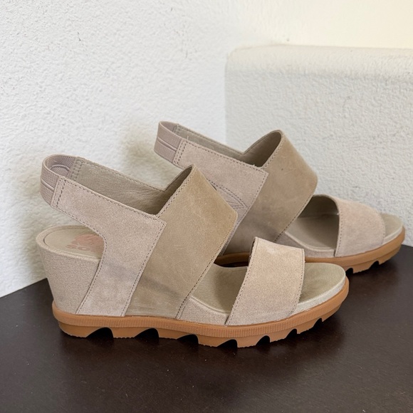 Sorel Shoes - Sorel Women's Beige/Taupe Suede Slingback Wedge Sandals.